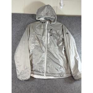 Eddie Bauer Reversible Quilted Jacket Womens Small White Hooded Cozy Gorpcore